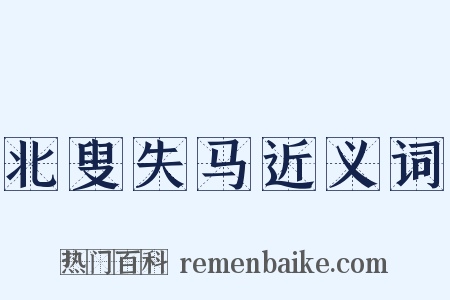 北叟失马近义词是什么意思的图片